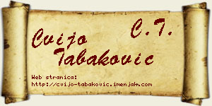 Cvijo Tabaković vizit kartica